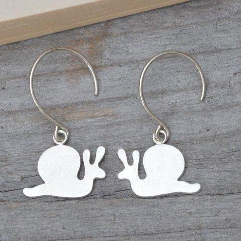 Snail Earrings In Sterling Silver, British Snail Earrings Handmade In ...