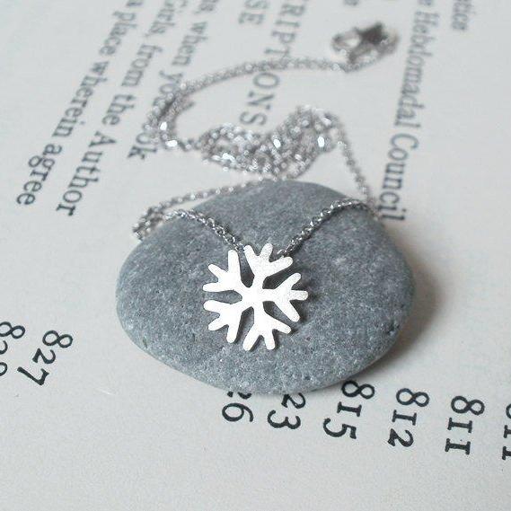 Snowflake Necklace, Weather Forecast Necklace In 18ct White Gold, Handmade In Beautiful Cornwall, UK