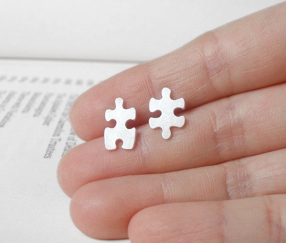 Jigsaw Puzzle Lapel Pin, Jigsaw Puzzle Tie Tack In Sterling Silver ...