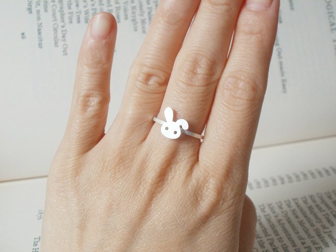 Bunny Rabbit Ring In Sterling Silver With Floppy Ear, Handmade In The ...