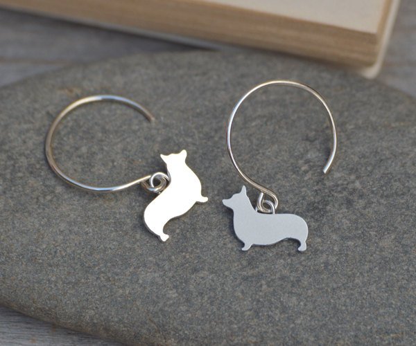 Earrings In Sterling Silver, Sausage Dog Earrings, Doggy Earrings